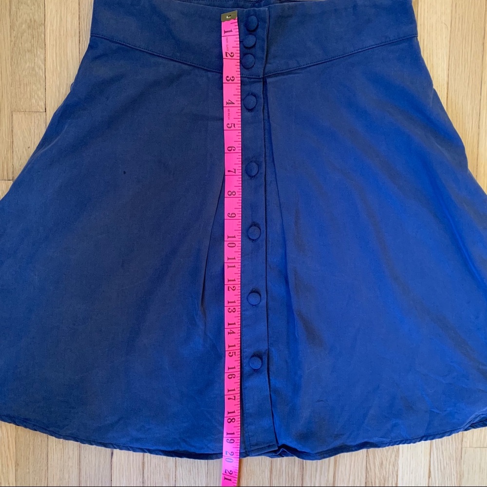 NWOT Blue Button Up Fit & Flare Skirt - Picture 4 of 6